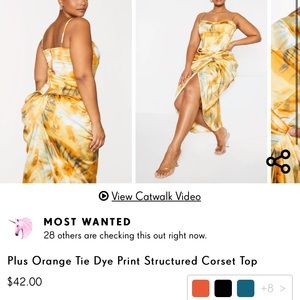 Plus Orange Tie Dye Print SET